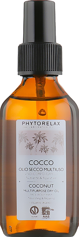 Olejek do ciała i włosów - Phytorelax Laboratories Coconut Multipurpose Dry Oil — Zdjęcie N2