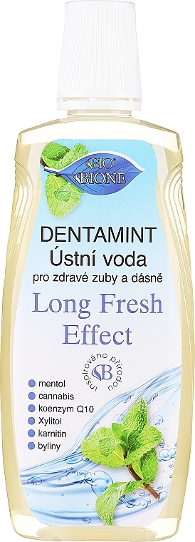 Płyn do płukania jamy ustnej - Bione Cosmetics Dentamint Mouthwash Long Fresh Effect Menthol — Zdjęcie N1