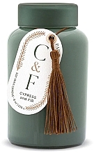 Kup Świeca zapachowa w słoiczku Cyprys i jodła - Paddywax Cypress & Fir Frosted Glass Candle With Lid Dark Green