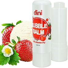 Pomadka do ust Truskawka - Dini Bubble Balm Milk Strawberry SPF 15 — Zdjęcie N1