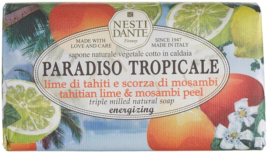Naturalne mydło energizujące w kostce Limonka i limeta - Nesti Dante Paradiso Tropicale Energizing — Zdjęcie N1