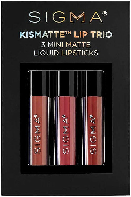 Zestaw szminek do ust - Sigma Beauty Kismatte Lip Trio (lipstick/3*1.4g) — Zdjęcie N1