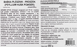 Nasiona babki płesznik w proszku - Now Foods Psyllium Husk Powder — Zdjęcie N2