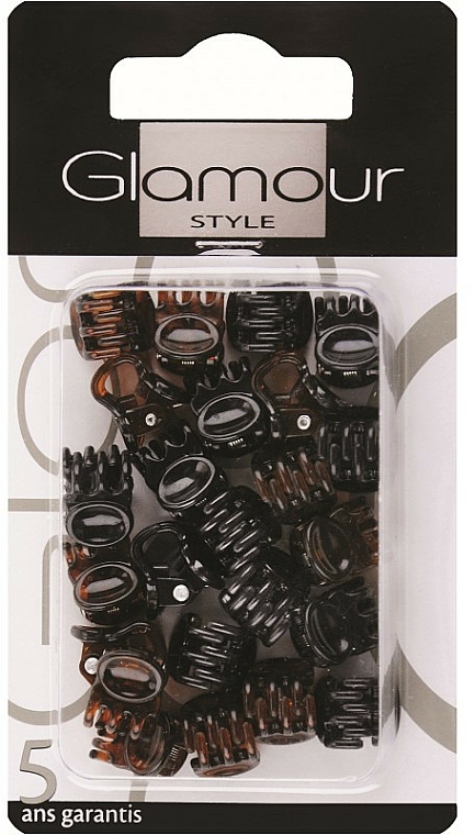 Spinki do włosów, 0222, czarno-brązowe - Glamour — Zdjęcie N1
