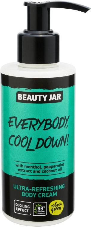 Ultraodświeżający krem do ciała z mentolem, miętą pieprzową i olejem kokosowym - Beauty Jar Everybody, Cool Down! Ultra-Refreshing Body Cream — Zdjęcie N1