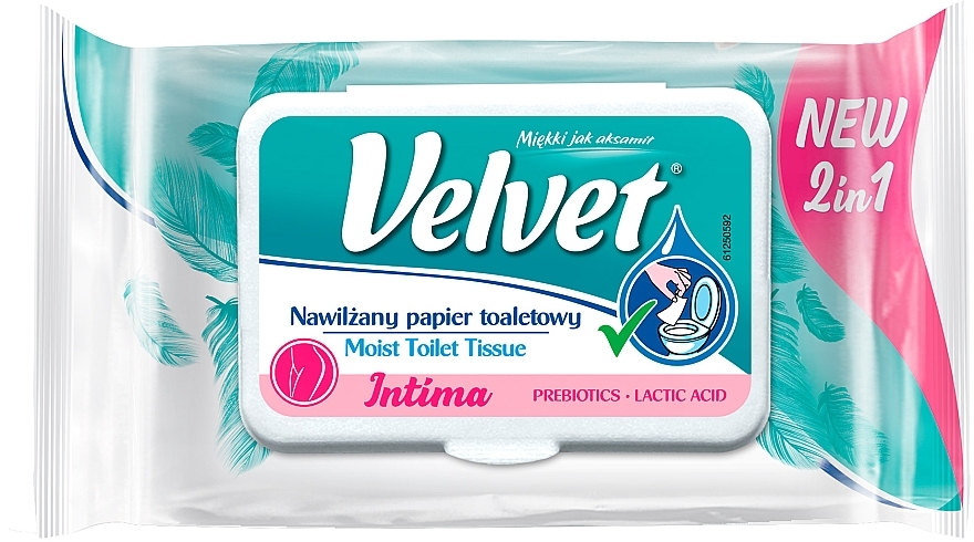 Nawilżany papier toaletowy do higieny intymnej 2 w 1 - Velvet Moist Toilet Tissue Intima — Zdjęcie N1