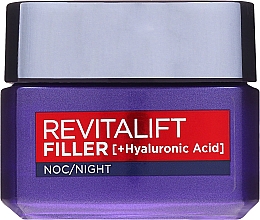 Przeciwstarzeniowy krem na noc Hialuronowe wypełnienie - L'Oreal Paris Revitalift Filler Hyaluronic Acid Night Cream — Zdjęcie N2