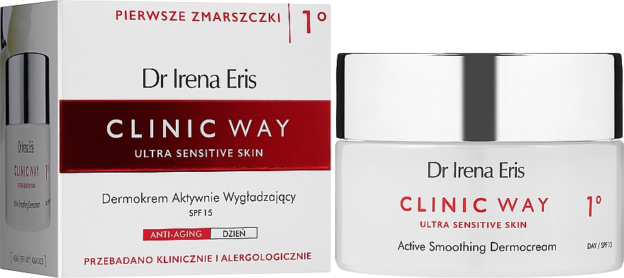 Aktywny krem ​​wygładzający do twarzy - Dr Irena Eris Clinic Way 1° Active Smoothing Dermocream SPF15 — Zdjęcie N2