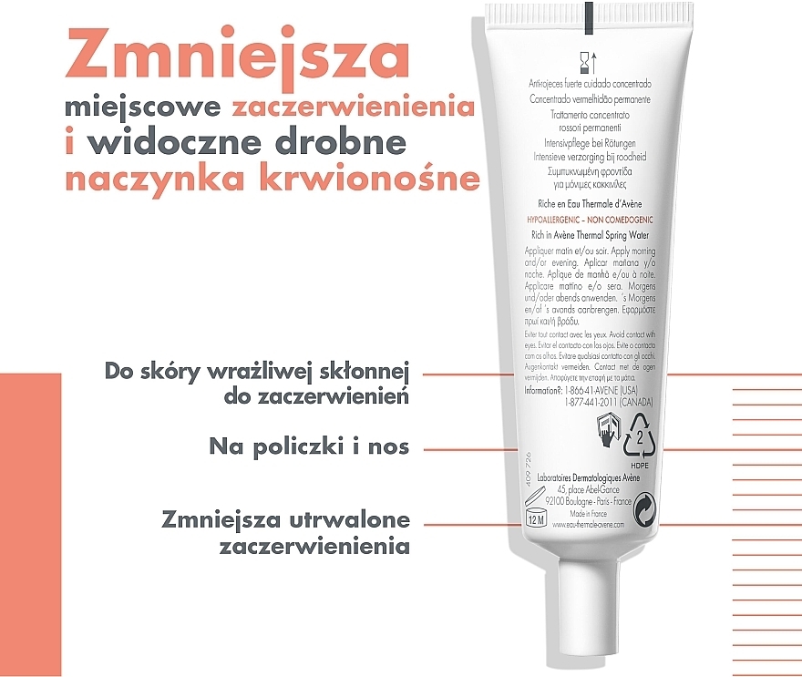 Kojący koncentrat na zaczerwienienia i rozszerzone naczynka - Avène Soins Anti-Rougeurs Relief Concentrate For Chronic Readness — Zdjęcie N4