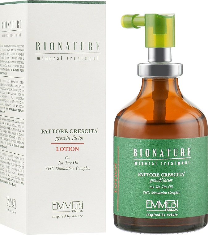 Lotion do włosów z olejkiem z drzewa herbacianego - Emmebi Italia BioNatural Mineral Treatment Growth Factor Lotion — Zdjęcie N1
