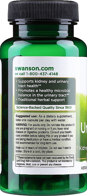 Suplement diety Zioła wspomagające działanie układu moczowego ”	 - Swanson Full Spectrum Herbal Urinary Care — Zdjęcie N2