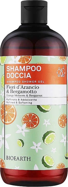 Szampon-żel pod prysznic Kwiat pomarańczy i bergamotka - Bioearth Family Orange Blossom & Bergamot Shampoo Shower Gel — Zdjęcie N2