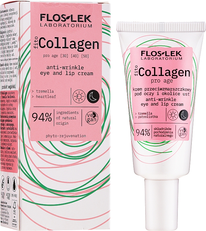 Krem pod oczy z fitokolagenem - Floslek Pro Age Eye Cream With Phytocollagen — Zdjęcie N2