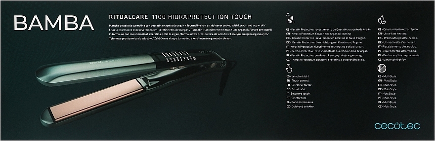 Prostownica do włosów - Cecotec Bamba RitualCare 1100 HidraProtect Ion Touch — Zdjęcie N2