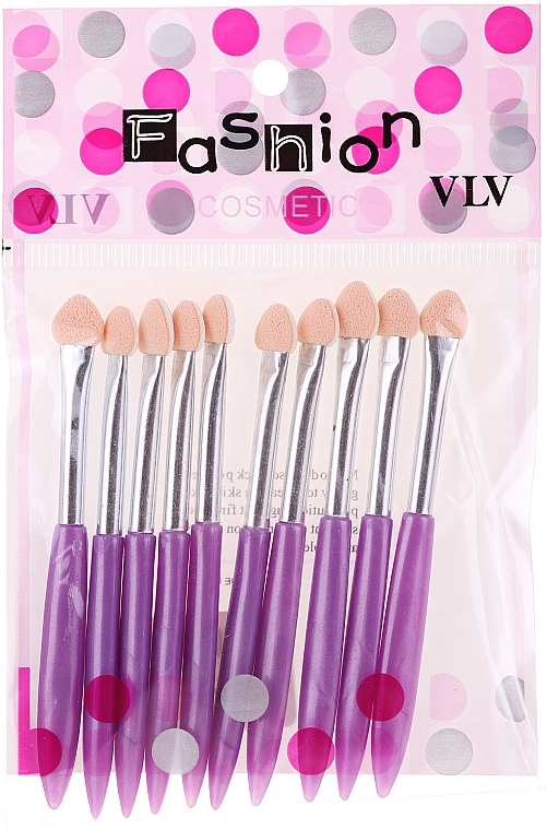 Zestaw fioletowych aplikatorów cieni do powiek - Fashion Cosmetic — Zdjęcie N1