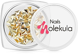 Kup Metalowe cyrkonie w kształcie złotych trójkątów - Nails Molekula