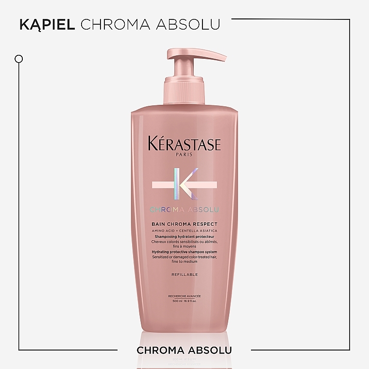 Nawilżający szampon chroniący włosy cienkie, farbowane, wrażliwe i zniszczone - Kerastase Chroma Absolu Bain Chroma Respect — Zdjęcie N2