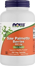 Suplement diety Saw Palmetto, 550 mg - Now Foods Saw Palmetto Berries — Zdjęcie N1