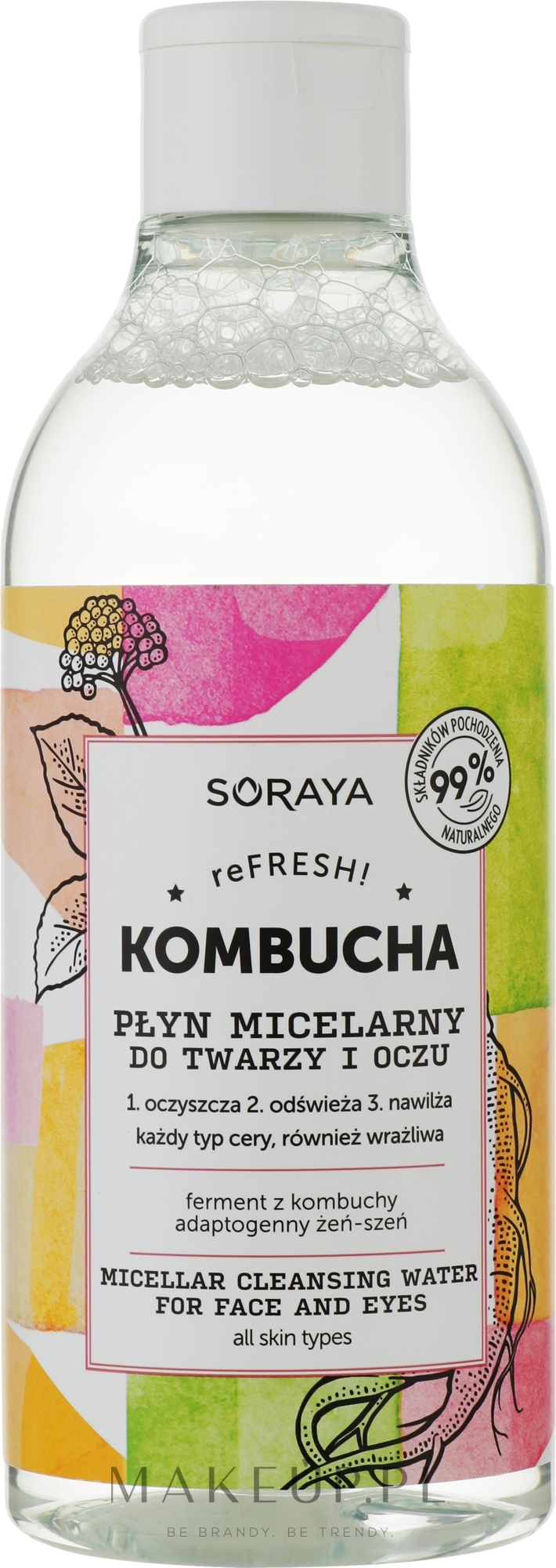 Płyn micelarny do twarzy i oczu - Soraya Kombucha Micellar Cleansing Water For Face And Eyes — Zdjęcie 400 ml