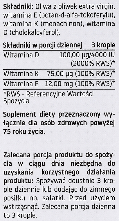 Suplement diety w olejku Witamina K2 + D3 - Pharmovit Clean Label K2 + D3-Vit 4000 IU Oil Active — Zdjęcie N3