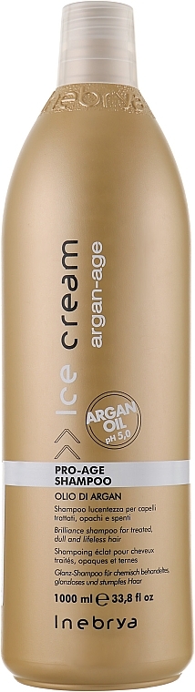Szampon z olejem arganowym do włosów pozbawionych życia - Inebrya Ice Cream Argan-Age Pro-Age Shampoo — Zdjęcie N5