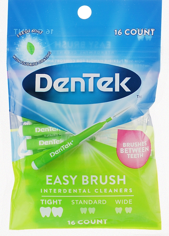 Szczoteczki do czyszczenia przestrzeni międzyzębowych - DenTek Easy Brush Interdental Cleaners Extra Tight Spaces — Zdjęcie N1