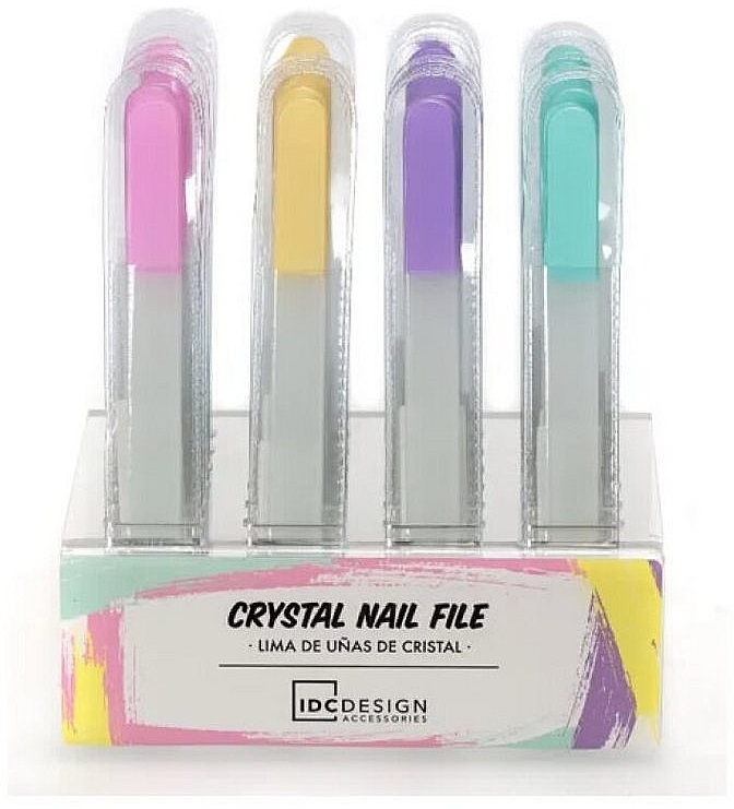 Szklany pilnik do paznokci, zielony - IDC Institute Precision Crystal Nail File — Zdjęcie N2