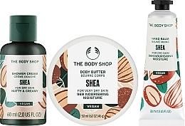 Zestaw - The Body Shop Nutty & Nourishing Shea Mini Gift (sh/cr/60ml + b/butter/50ml + h/balm/30ml) — Zdjęcie N1