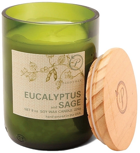 Świeca zapachowa Eukaliptus i szałwia - Paddywax Eco Green Recycled Glass Candle Eucalyptus + Sage — Zdjęcie N1