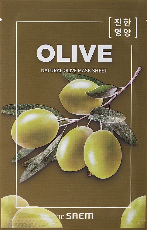 Odżywcza maska w płachcie - The Saem Natural Mask Sheet Olive — Zdjęcie N1