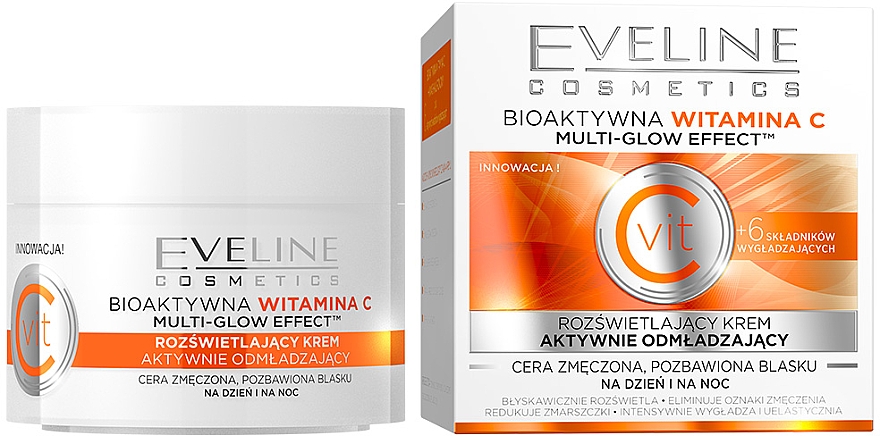 Rozświetlający krem aktywnie odmładzający - Eveline Cosmetics Bioactive Vitamin C 