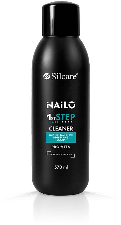 Profesjonalny preparat do ekstremalnego odtłuszczania płytki paznokcia naturalnego - Silcare Nailo 1st Step Cleaner Pro-Vita — Zdjęcie N4