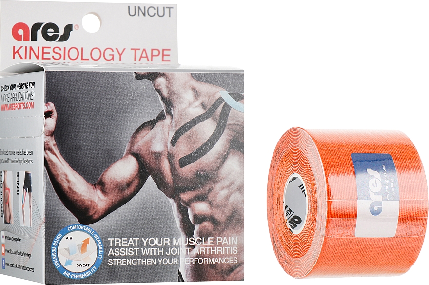 Taśma kinesio pomarańczowa - Ares Kinesio Tape Standart — Zdjęcie N1