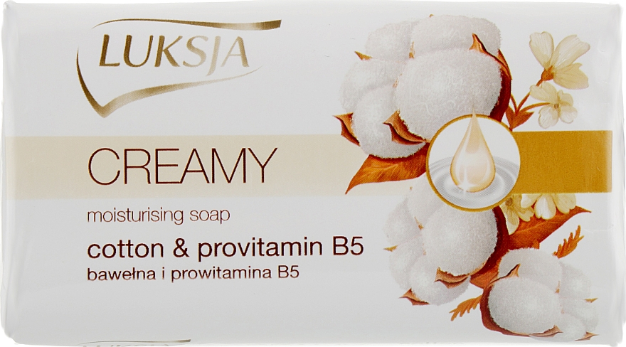 Kremowe mydło nawilżające w kostce Bawełna i prowitamina B5 - Luksja Creamy — Zdjęcie N1