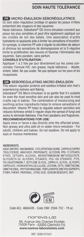 Emulsja do włosów regulująca wydzielanie sebum - Noreva Laboratoires Sebodiane DS Sebum-Regulating Micro-Emulsion — Zdjęcie N3