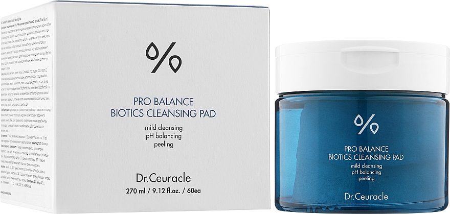 Płatki oczyszczające do twarzy z probiotykami i kwasami PHA i LHA - Dr.Ceuracle Pro Balance Biotics Cleansing Pad — Zdjęcie N2