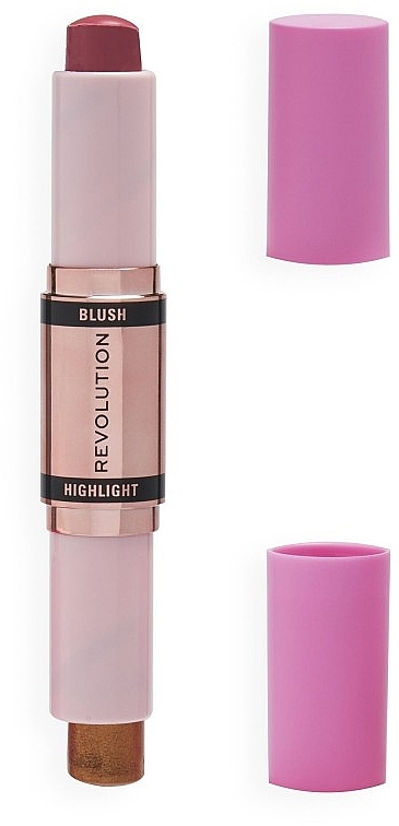 PRZECENA! Róż-rozświetlacz do twarzy 2 w 1 - Revolution Pro Duo Blush and Highlighter Stick * — Zdjęcie N2