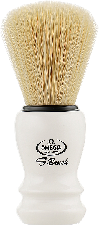 Pędzel do golenia, S10108, biały - Omega — Zdjęcie N1