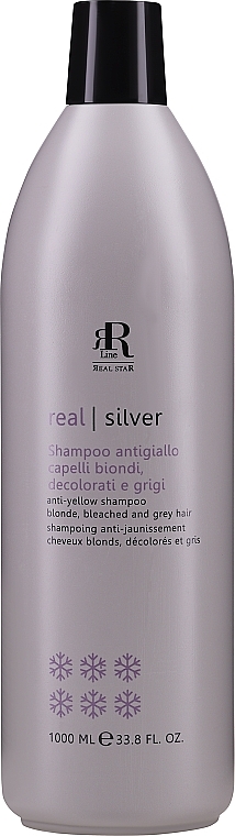Fioletowy szampon przeciw żółknięciu do włosów blond, rozjaśnionych i siwych - RR LINE Silver Star Shampoo — Zdjęcie N3