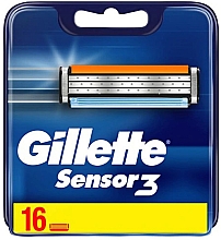 Wymienne ostrza do golenia, 16 szt. - Gillette Sensor3  — Zdjęcie N1