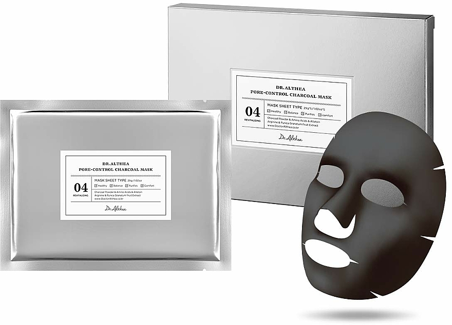 Rewitalizująca maseczka w płachcie do twarzy z węglem aktywnym - Dr. Althea Pore-Control Charcoal Mask — Zdjęcie N3