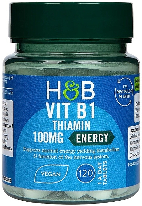 Witamina B1 w tabletkach - Holland & Barrett Vitamin B1 100mg — Zdjęcie N2
