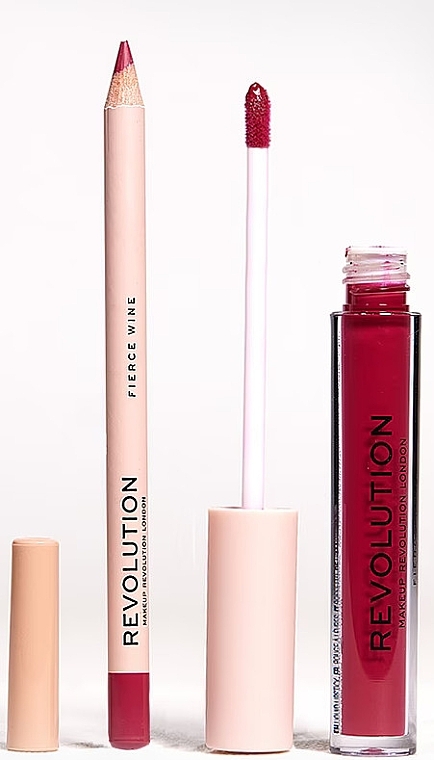 Zestaw do makijażu ust - Makeup Revolution Lip Contour Kit Fierce Wine (lipstick/3ml + l/pencil/0.8g) — Zdjęcie N3