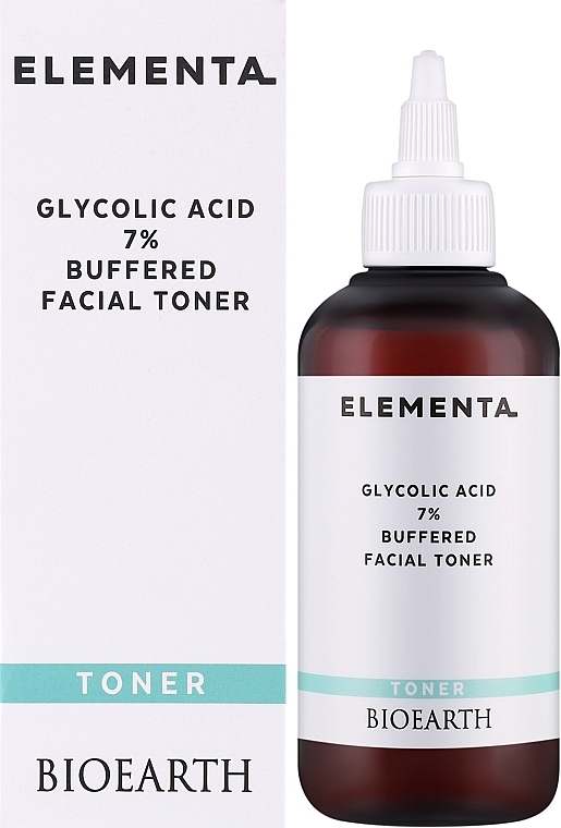 Tonik do twarzy z kwasem glikolowym - Bioearth Elementa Glycolic Acid 7% Buffered Facial Toner — Zdjęcie N2