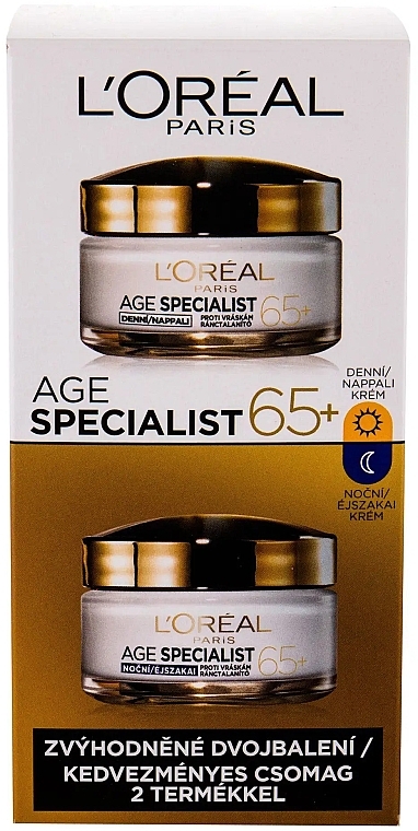 Zestaw kremów do twarzy na dzień i na noc 65+ - L'Oreal Paris Age Specialist Set (cr 50 ml + cr 50 ml) — Zdjęcie N1