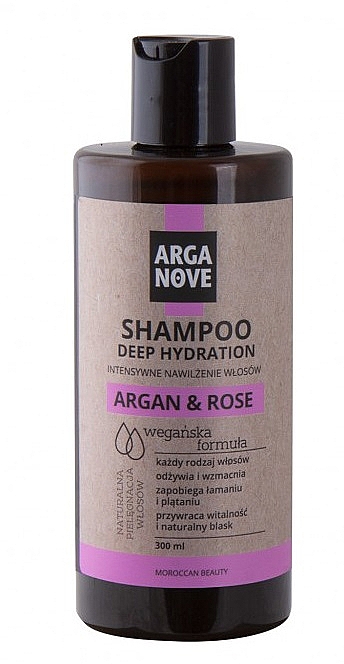 Intensywnie nawilżający szampon do włosów - Arganove Argan & Rose Deep Hydration Shampoo — Zdjęcie N1
