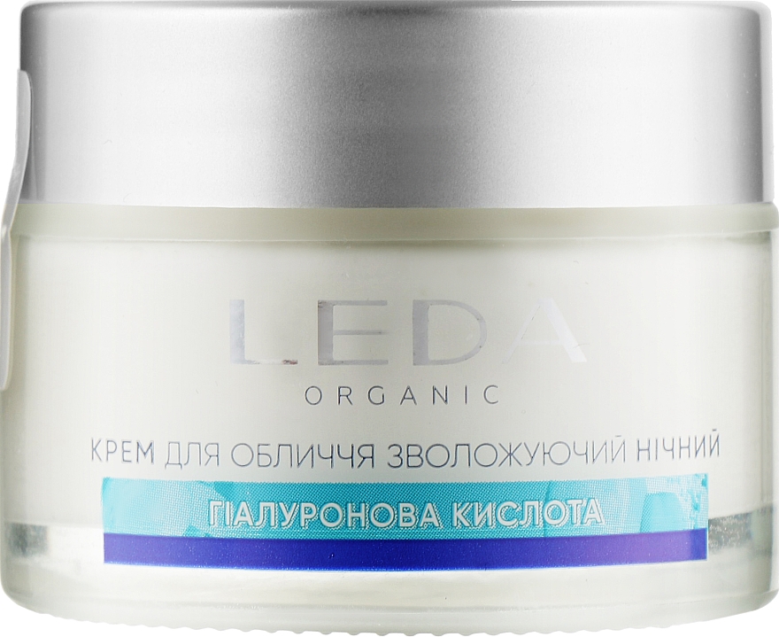 Nawilżający krem ​​do twarzy na noc z kwasem hialuronowym i prebiotykami - Leda Night Moisturizing Face Cream — Zdjęcie N2