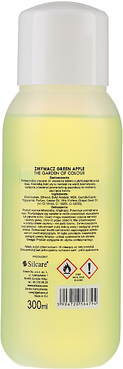 Płyn do usuwania lakieru z paznokci - Silcare The Garden Of Colour Polish Remover Green Apple — Zdjęcie N2