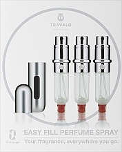 Kup Zestaw atomizerów na perfumy - Travalo Classic HD Silver Set (atomiser/3x5ml + case)