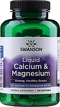 Kapsułki z płynnym wapniem i magnezem - Swanson Liquid Calcium & Magnesium — Zdjęcie N1